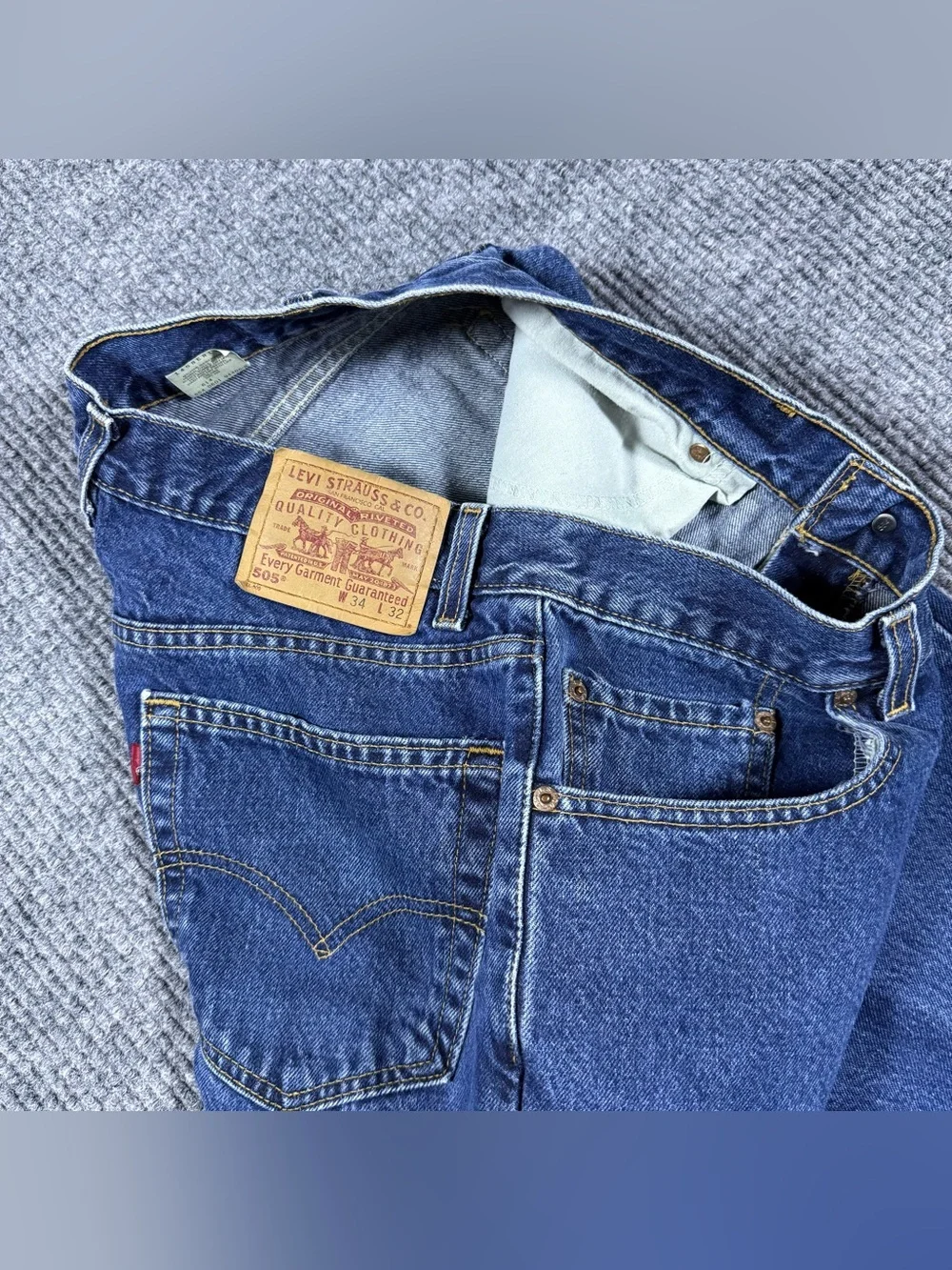 VTG 90s Levi's 505 Jeans Straight Mens 34x32 (32x33) Med Wash Blue Made in USA